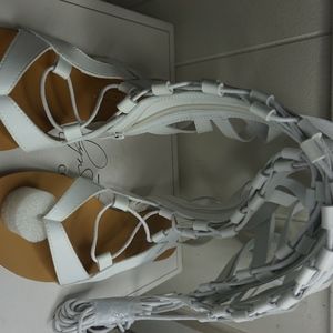 SHOEDAZZLE - (WHITE) FLAT SANDALS GLADIATOR